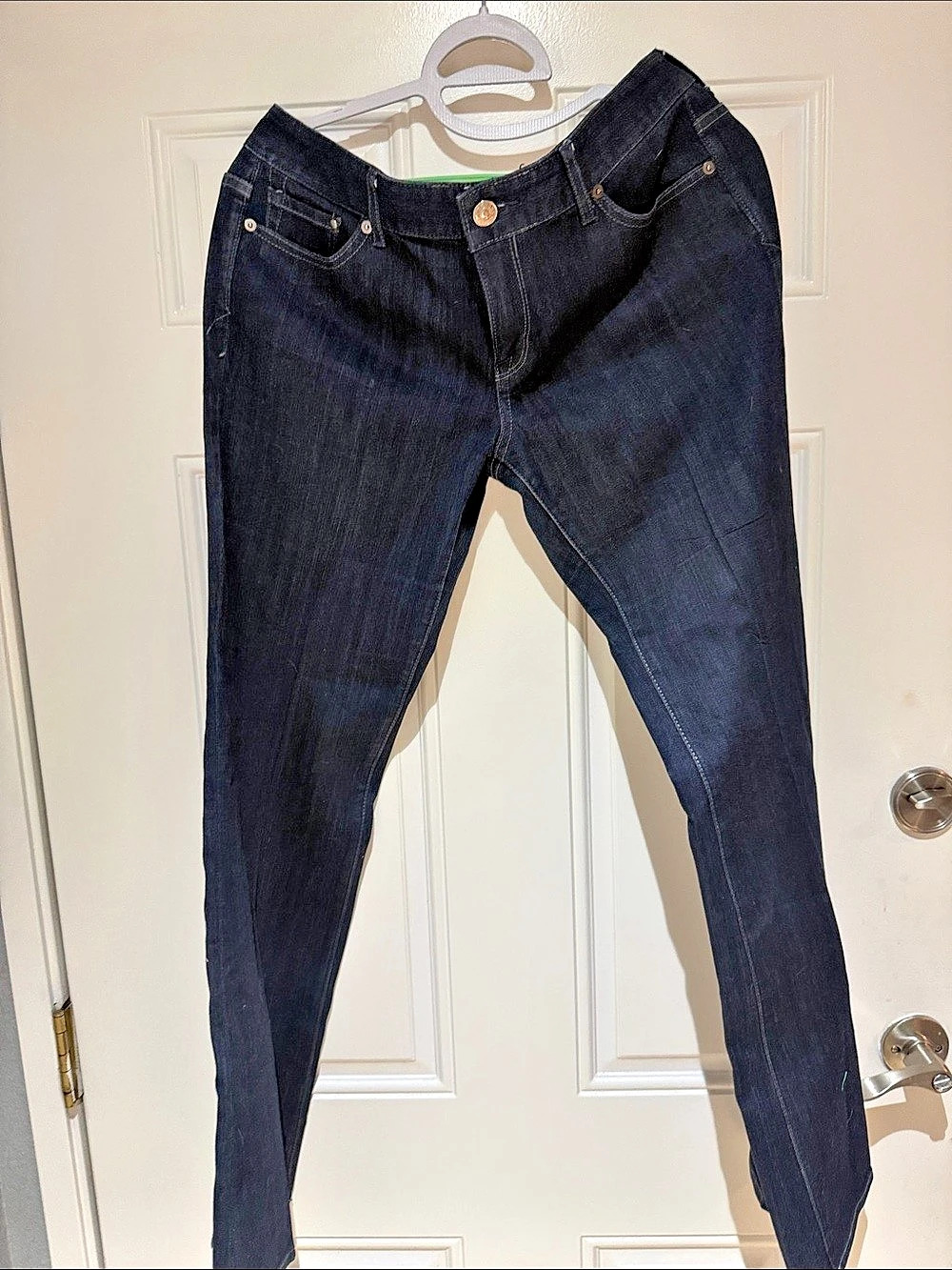 Express Stella Mid Rise Skinny Jeans Skinny Jeans in Blue